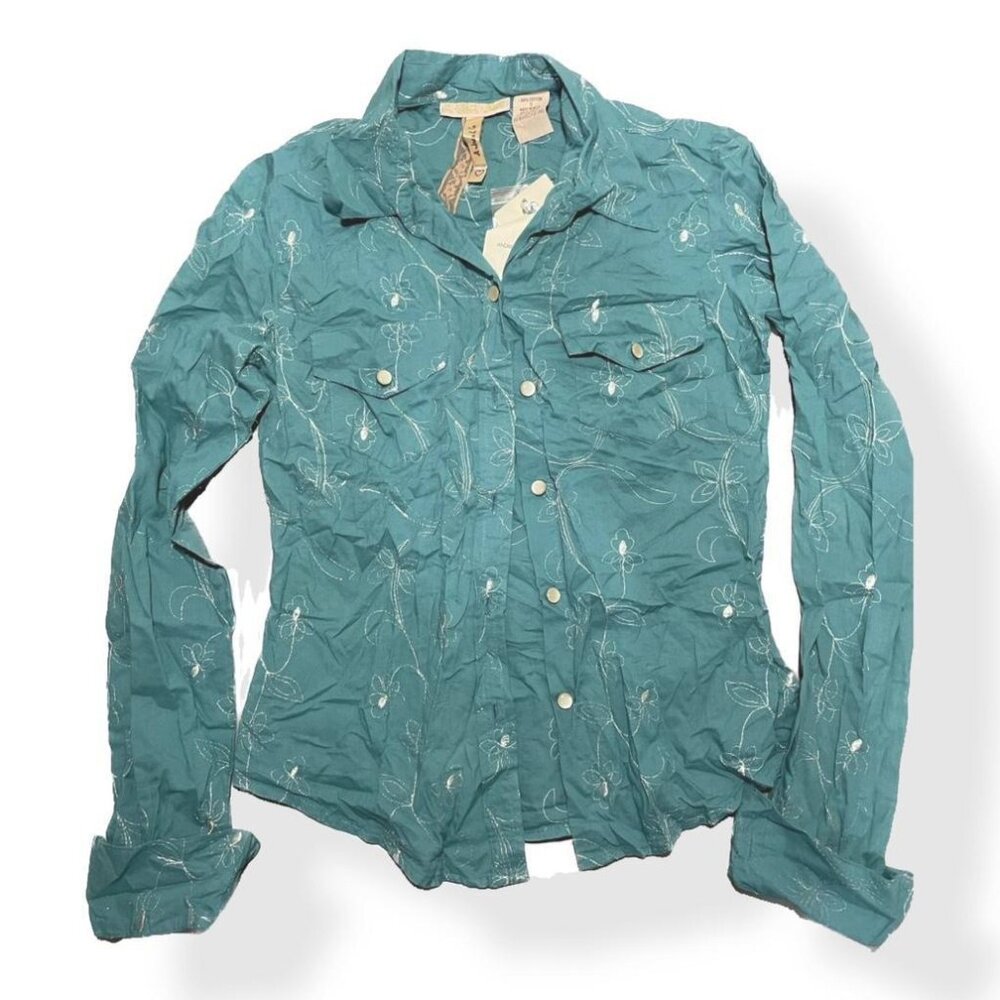 Andrew & Co. Lace Button Down Shirt
